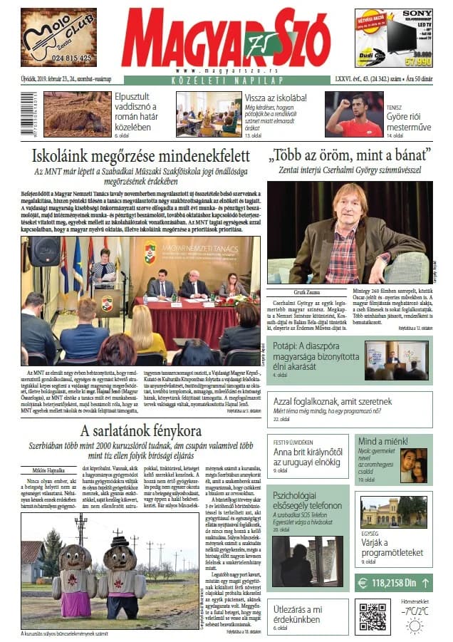 Magyar Szó, 76. évf. 2019. február 23. – 24. 43. sz. 1–44. oldal