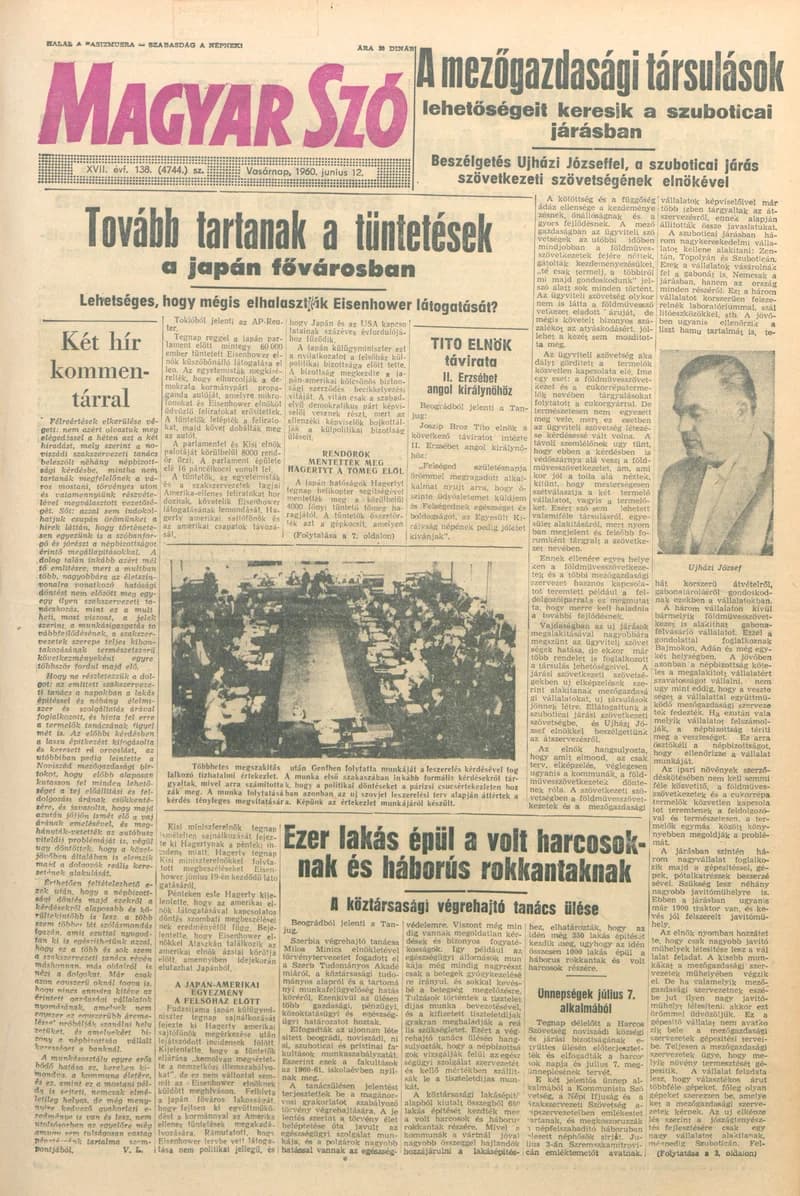 Magyar Szó, 17. évf. 1960. június 12. 138. sz. 1–20. oldal
