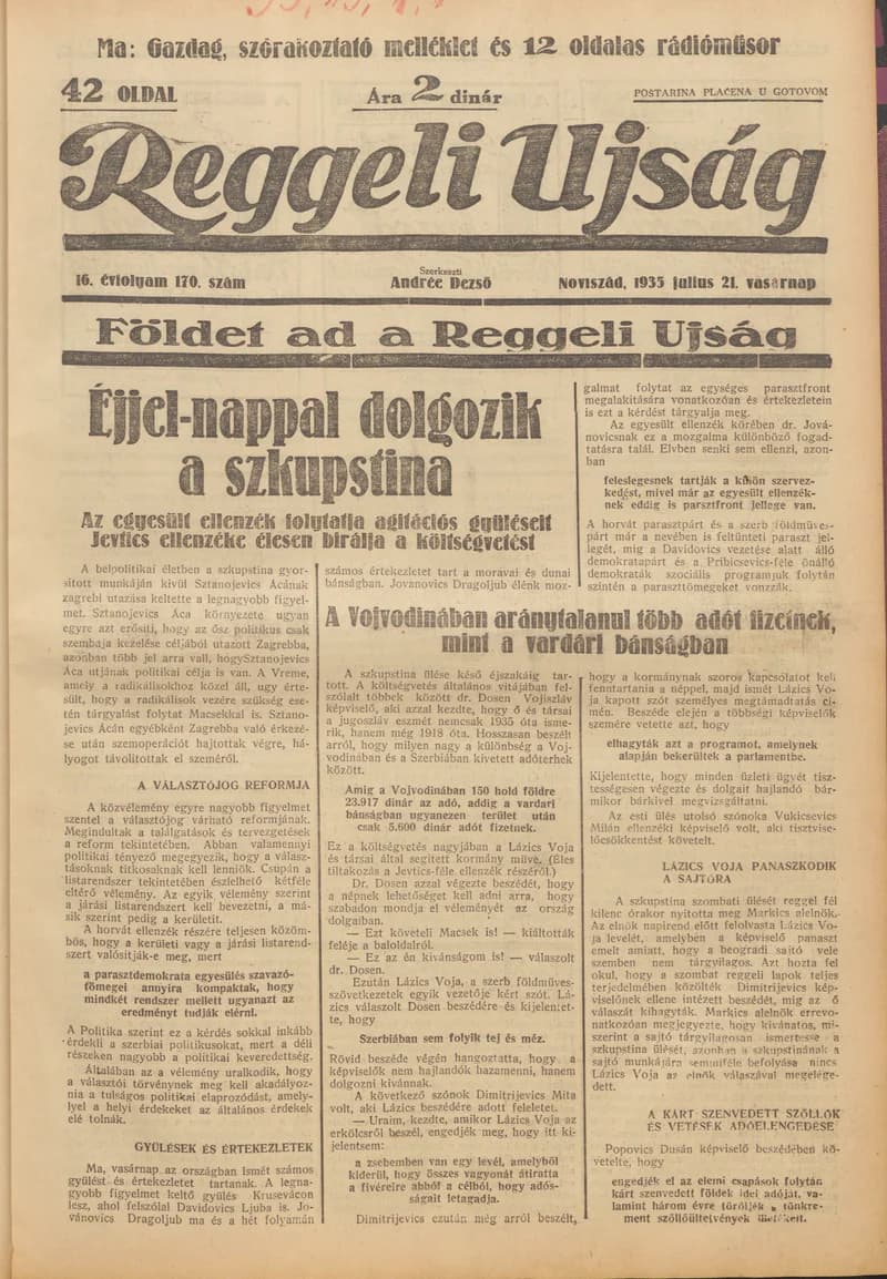 Reggeli Újság, 16. évf. 1935. július 21. 170. sz.