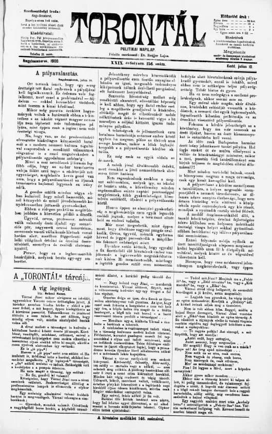 Torontál, 29. évf. 1900. július 10. 156. sz.