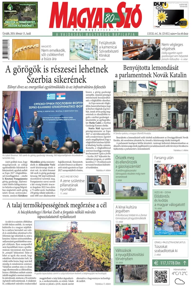 Magyar Szó, 81. évf. 2024. február 13. 36. sz. 1–20. oldal