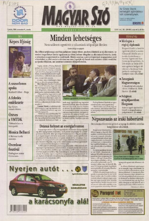 Magyar Szó, 63. évf. 2006. november 8. 261. sz. 1–20. oldal
