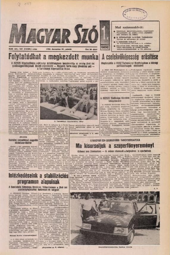 Magyar Szó, 43. évf. 1986. december 19. 347. sz. 1–24. oldal