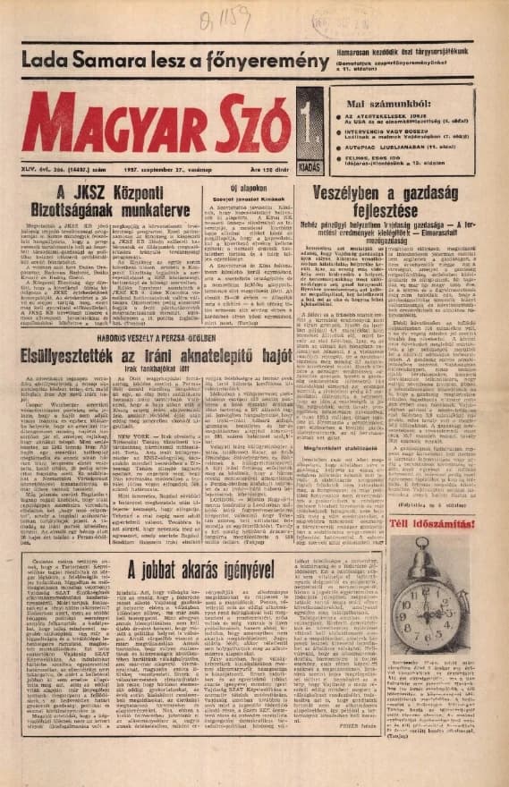 Magyar Szó, 44. évf. 1987. szeptember 27. 266. sz. 1–28. oldal