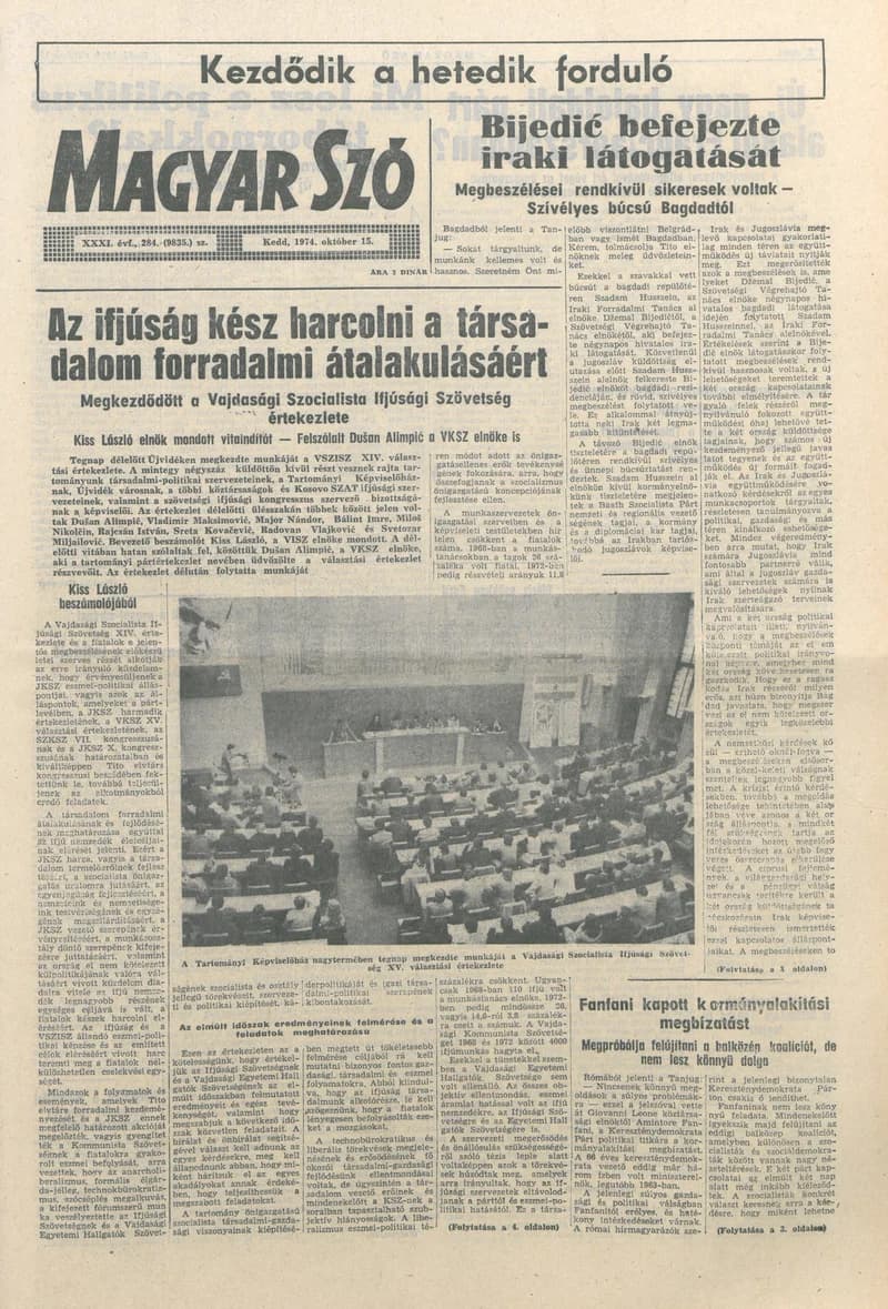 Magyar Szó, 31. évf. 1974. október 15. 284. sz. 1–20. oldal