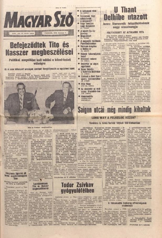Magyar Szó, 25. évf. 1968. február 8. 37. sz. 1–20. oldal