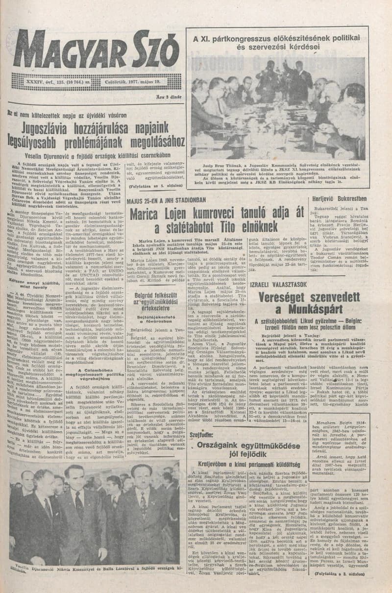 Magyar Szó, 34. évf. 1977. május 19. 135. sz.