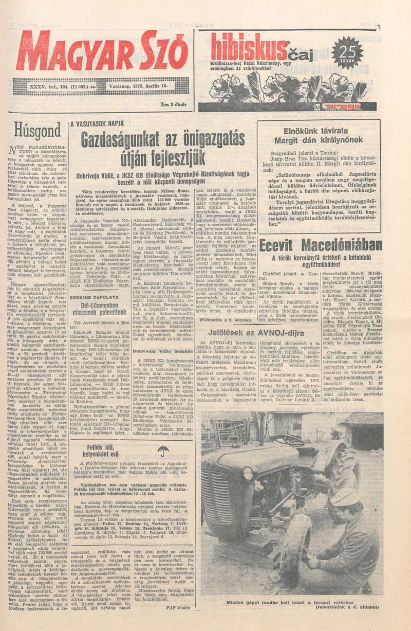 Magyar Szó, 35. évf. 1978. április 16. 104. sz. 1–40. oldal