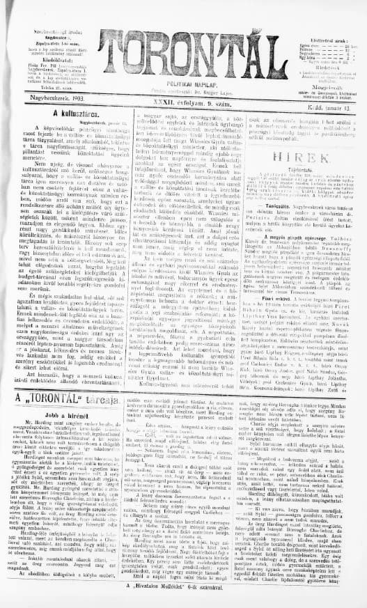 Torontál, 32. évf. 1903. január 13. 9. sz.
