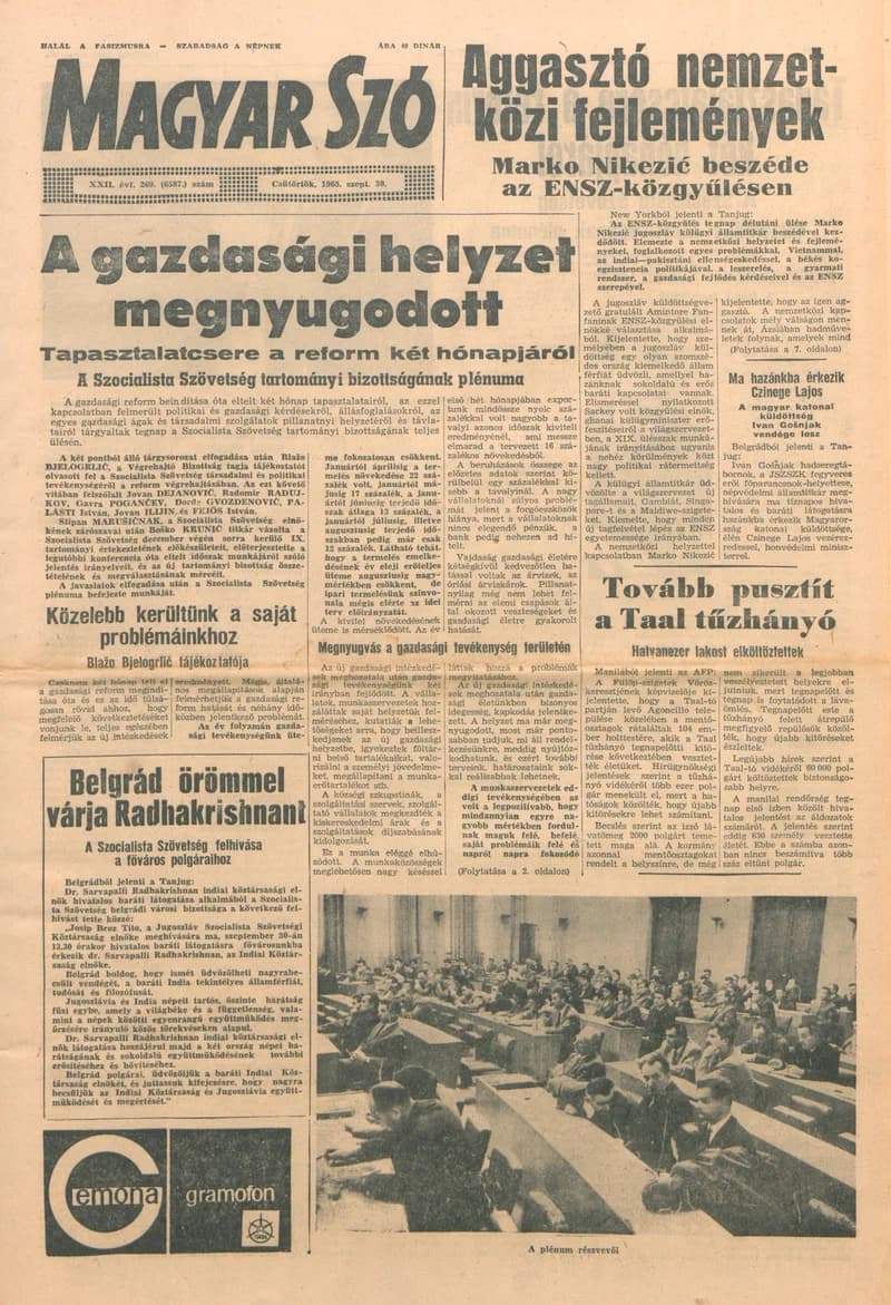 Magyar Szó, 22. évf. 1965. szeptember 30. 269. sz. 1–14. oldal