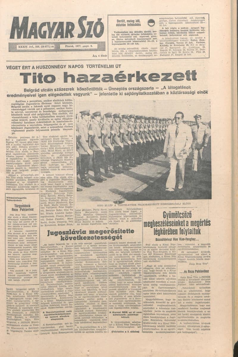 Magyar Szó, 34. évf. 1977. szeptember 9. 248. sz.