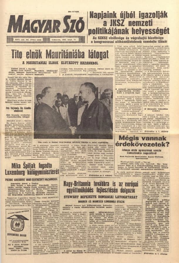 Magyar Szó, 25. évf. 1968. szeptember 12. 252. sz. 1–16. oldal