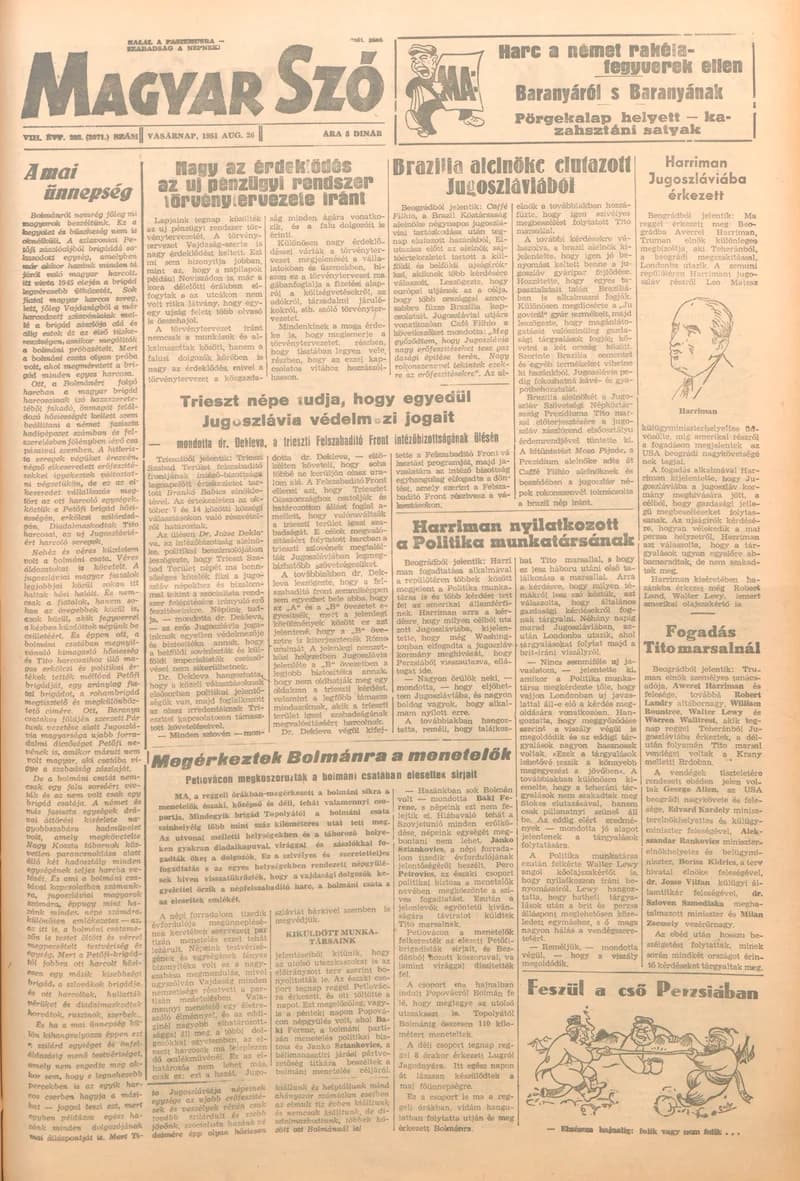 Magyar Szó, 8. évf. 1951. augusztus 26. 202. sz. 1–8. oldal