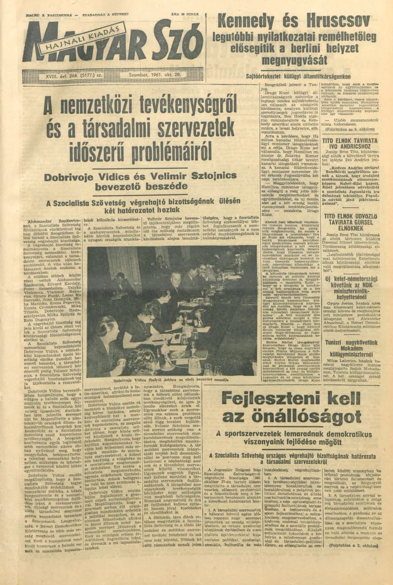 Magyar Szó, 18. évf. 1961. október 28. 264. sz. 1–12. oldal