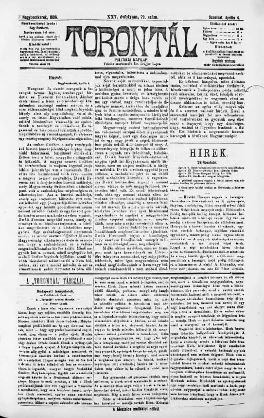 Torontál, 25. évf. 1896. április 4. 79. sz.