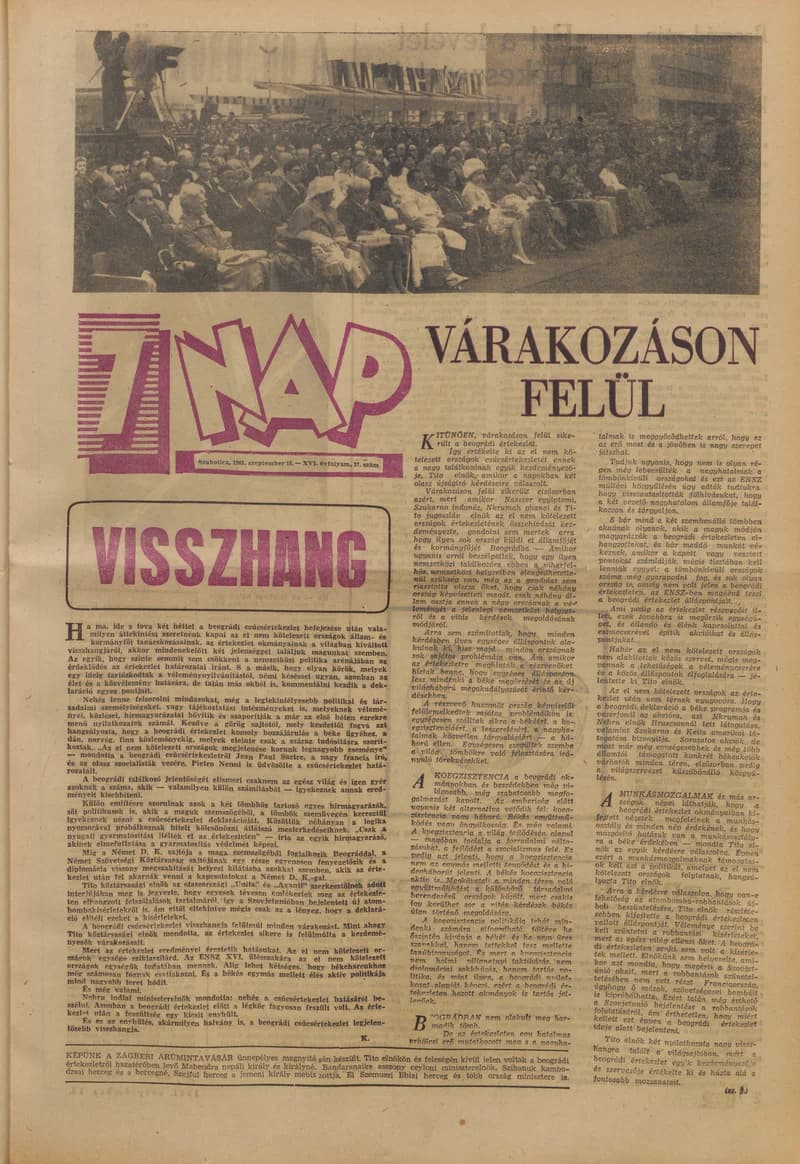 7 Nap, 16. évf. 1961. szeptember 15. 37. sz. 1–20. oldal