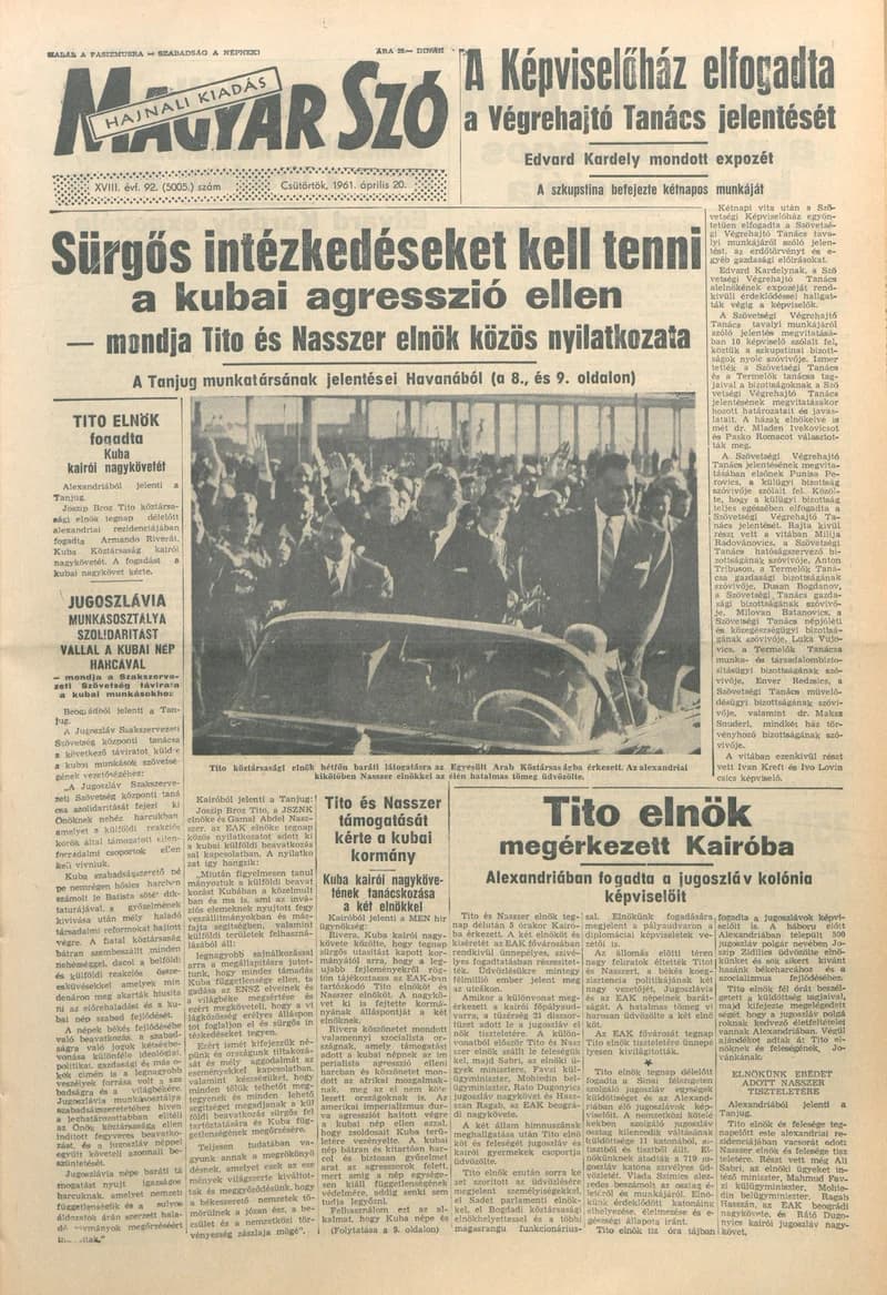 Magyar Szó, 18. évf. 1961. április 20. 92. sz. 1–16. oldal