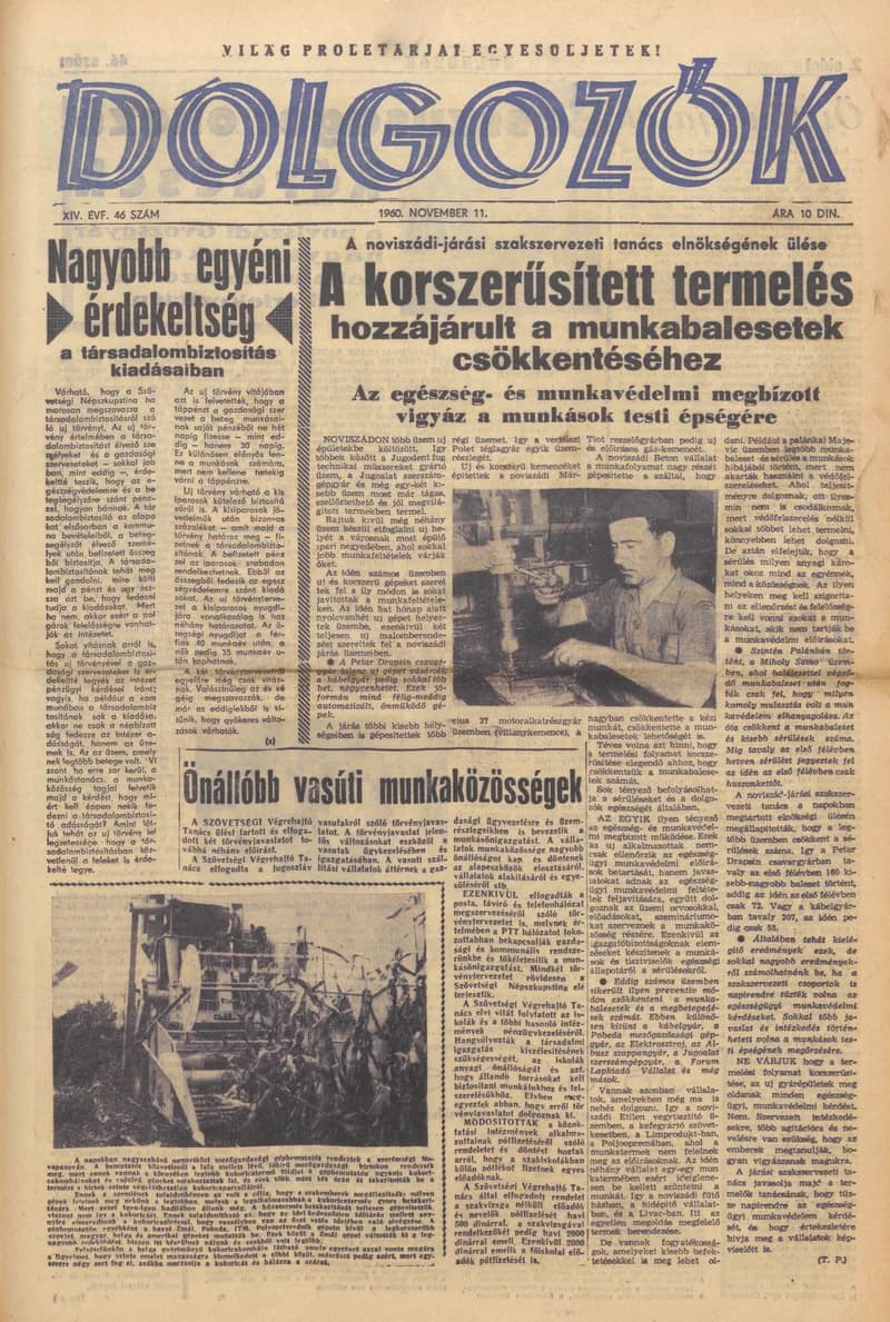 Dolgozók, 14. évf. 1960. november 11. 46. sz.