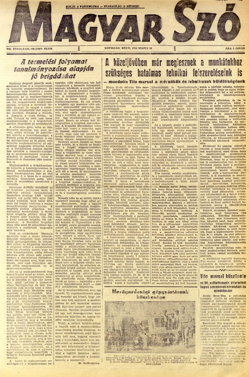 Magyar Szó, 7. évf. 1950. május 30. 128. sz. 1–4. oldal