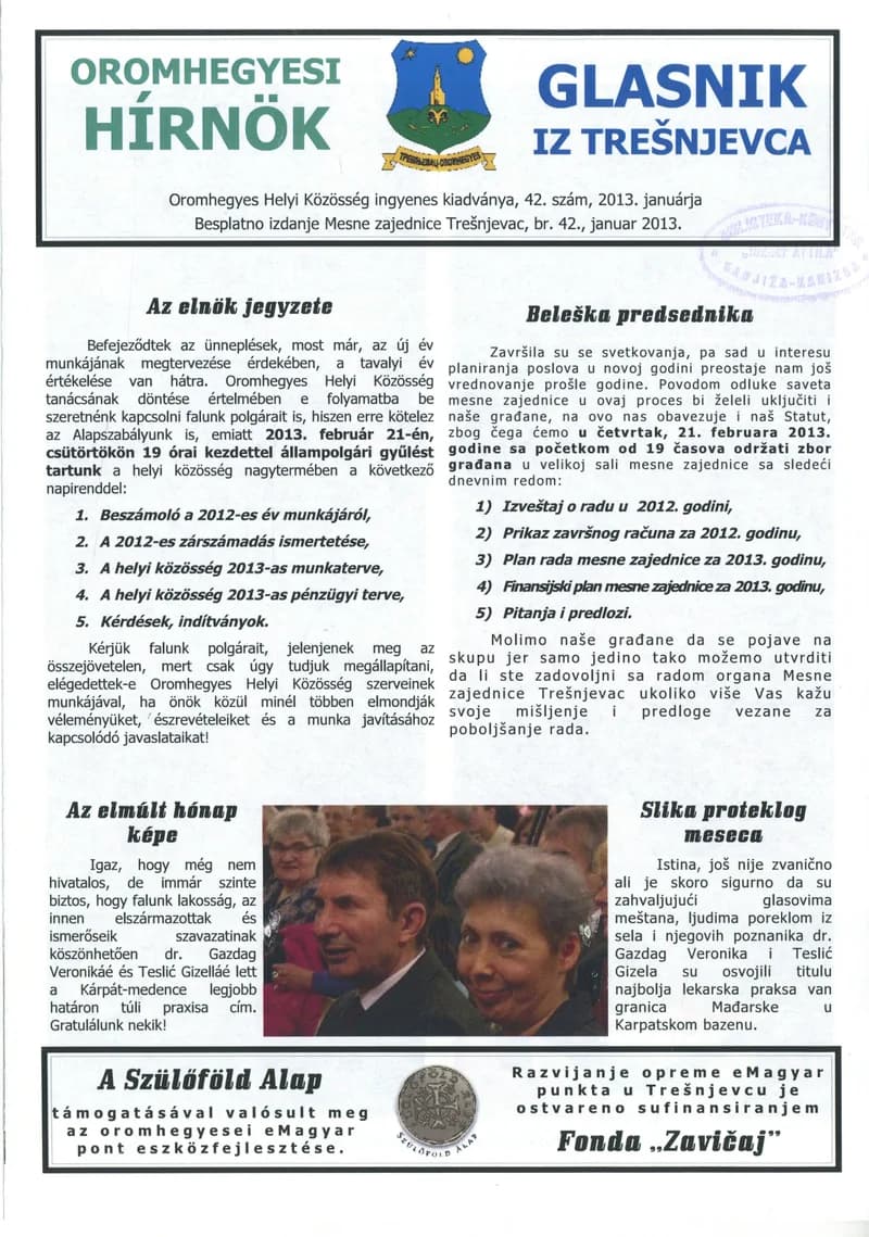 Oromhegyesi Hínök 2013. január. 42. sz.