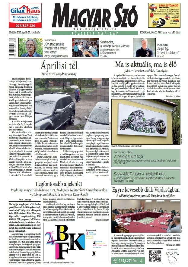 Magyar Szó, 74. évf. 2017. április 20. 90. sz. 1–20. oldal