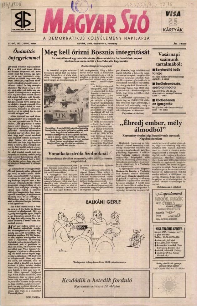Magyar Szó, 51. évf. 1994. december 4. 263. sz.