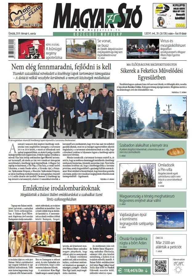 Magyar Szó, 76. évf. 2019. február 6. 29. sz. 1–16. oldal