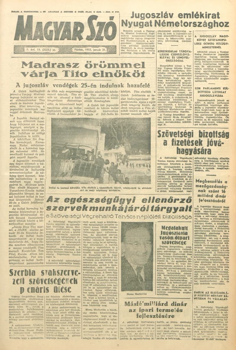 Magyar Szó, 12. évf. 1955. január 21. 19. sz. 1–10. oldal