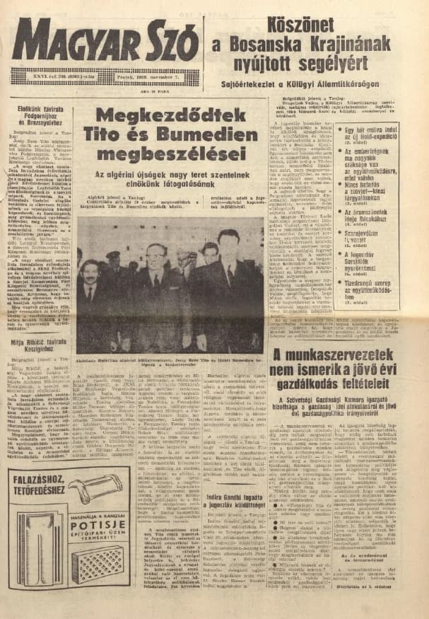 Magyar Szó, 26. évf. 1969. november 7. 308. sz. 1–12. oldal