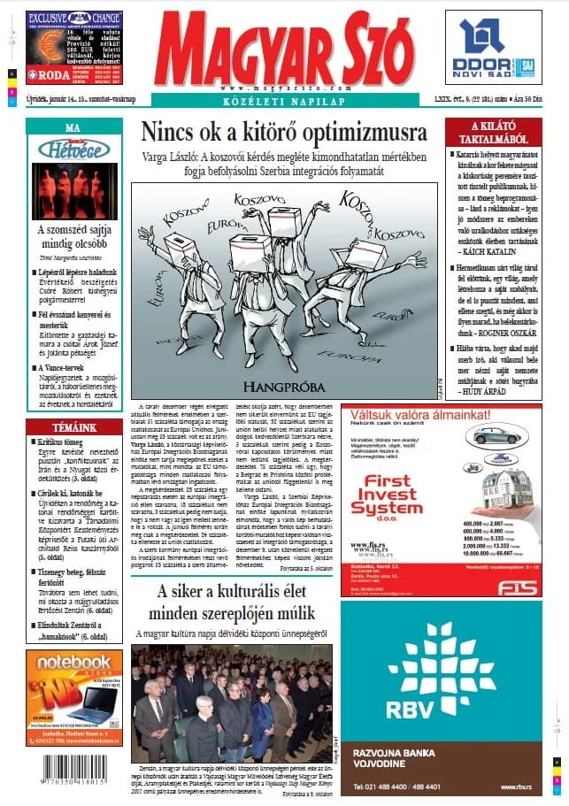 Magyar Szó, 69. évf. 2012. január 14. – 15. 9. sz. 1–44. oldal