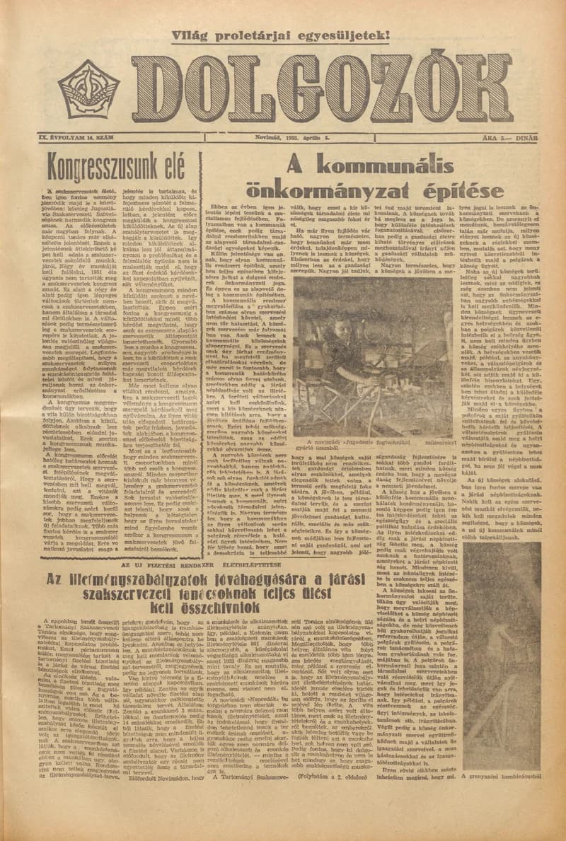 Dolgozók, 9. évf. 1955. április 5. 14. sz.