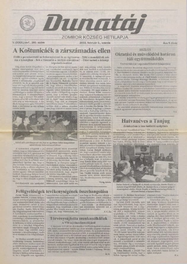 Dunatáj, 5. évf. 2003. február 5. 200. sz.