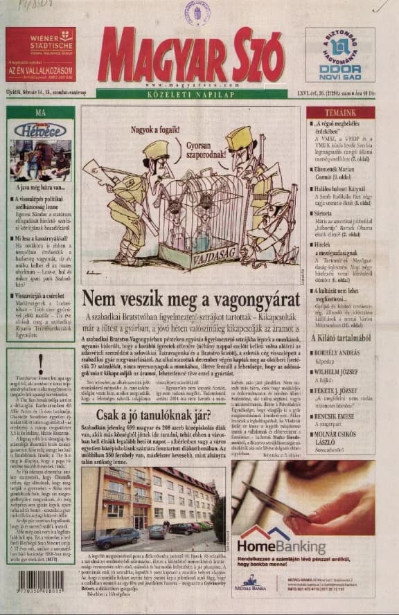 Magyar Szó, 66. évf. 2009. február 14. – 15. 36. sz. 1–24. oldal