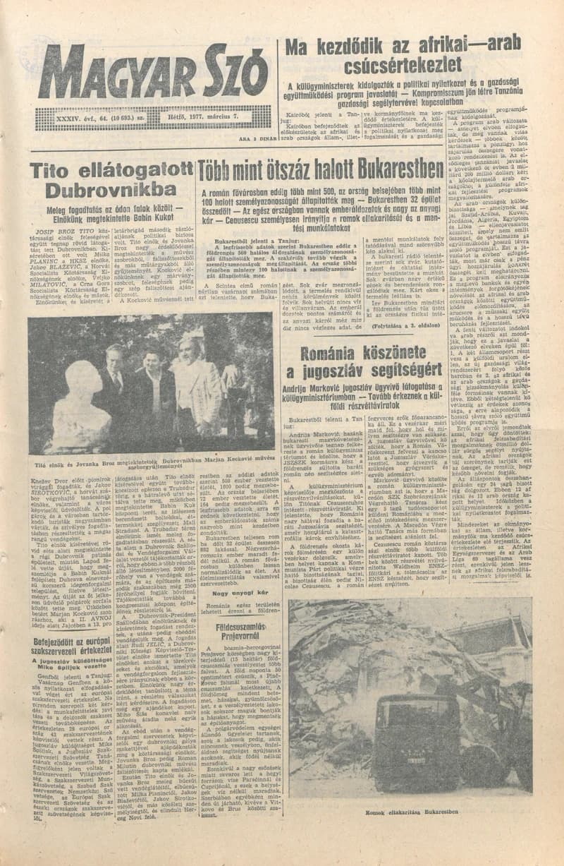 Magyar Szó, 34. évf. 1977. március 7. 64. sz.
