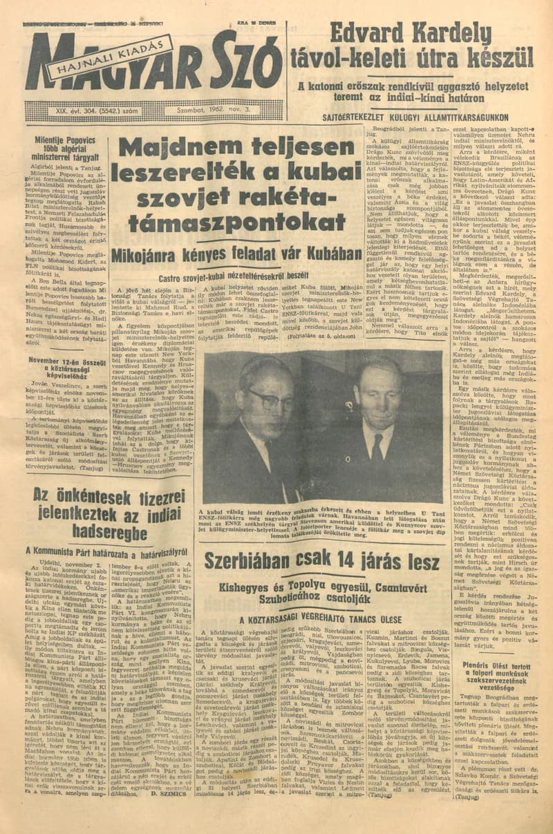 Magyar Szó, 19. évf. 1962. november 3. 304. sz. 1–12. oldal