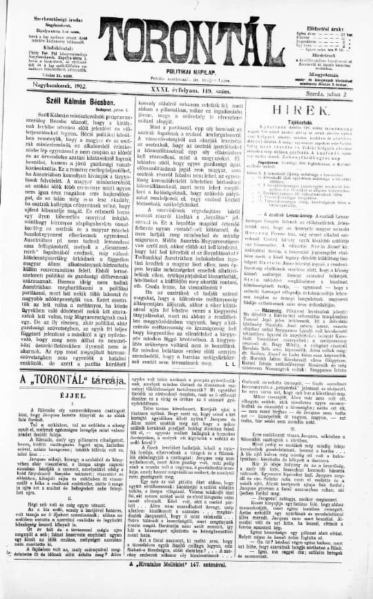 Torontál, 31. évf. 1902. július 2. 149. sz.