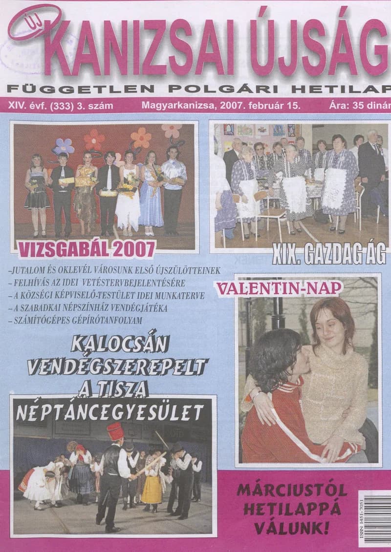 Új Kanizsai Újság, 14. évf. 2007. február 15. 3. sz.