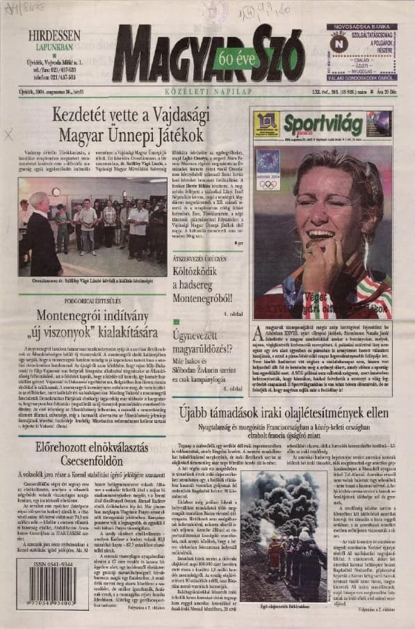 Magyar Szó, 61. évf. 2004. augusztus 30. 203. sz. 1–12. oldal