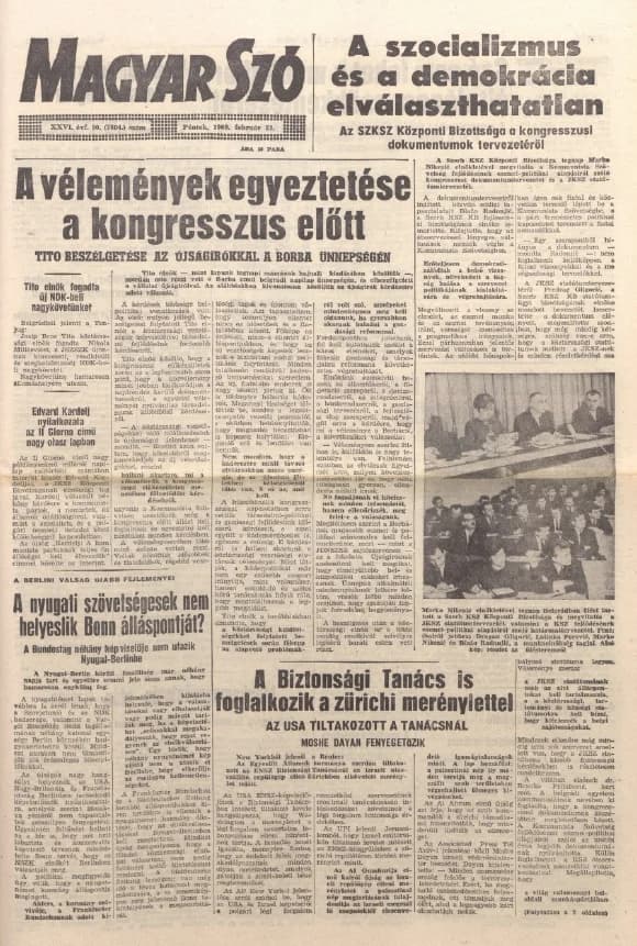 Magyar Szó, 26. évf. 1969. február 21. 50. sz. 1–12. oldal