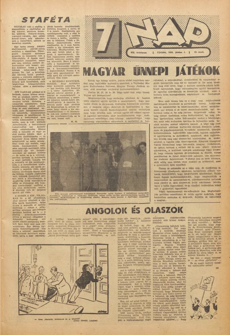 7 Nap, 7. évf. 1952. június 1. 22. sz. 1–12. oldal