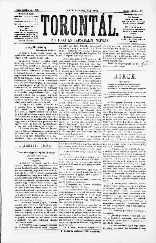 Torontál, 24. évf. 1895. október 23. 244. sz.