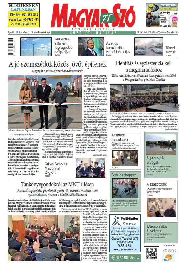 Magyar Szó, 76. évf. 2019. október 12. – 13. 238. sz. 1–44. oldal
