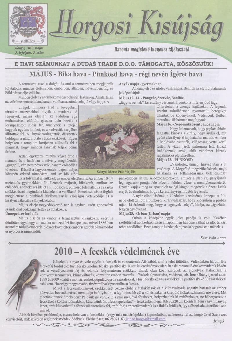 Horgosi Kisújság, 5. évf. 2010. május. 5. sz.