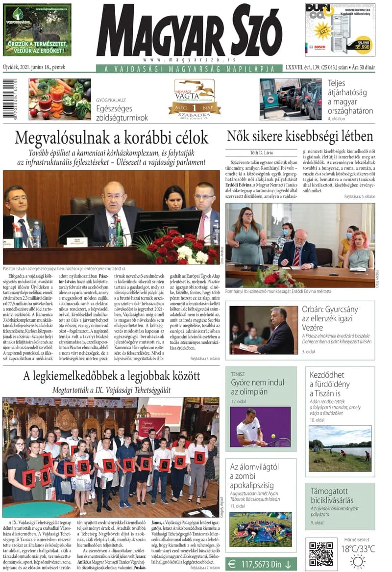 Magyar Szó, 78. évf. 2021. június 18. 139. sz. 1–16. oldal