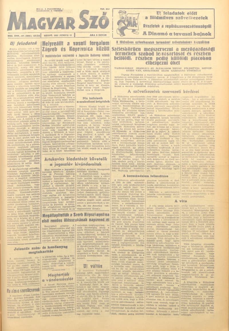 Magyar Szó, 8. évf. 1951. június 11. 137. sz. 1–4. oldal