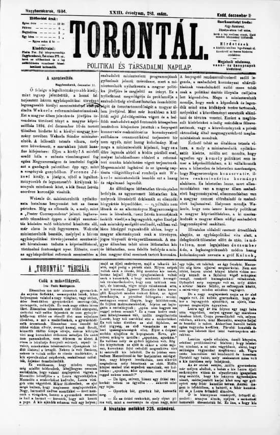 Torontál, 23. évf. 1894. december 11. 283. sz.