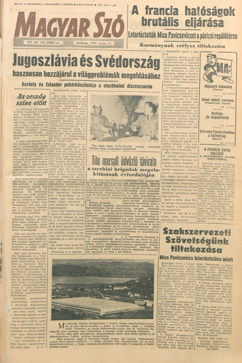 Magyar Szó, 16. évf. 1959. június 14. 140. sz. 1–24. oldal