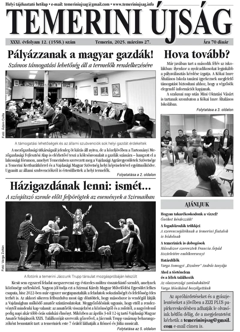Temerini Újság, 31. évf. 2025. március 27. 12. sz.