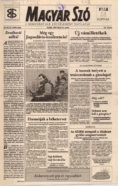 Magyar Szó, 52. évf. 1995. február 15. 37. sz. 1–16. oldal
