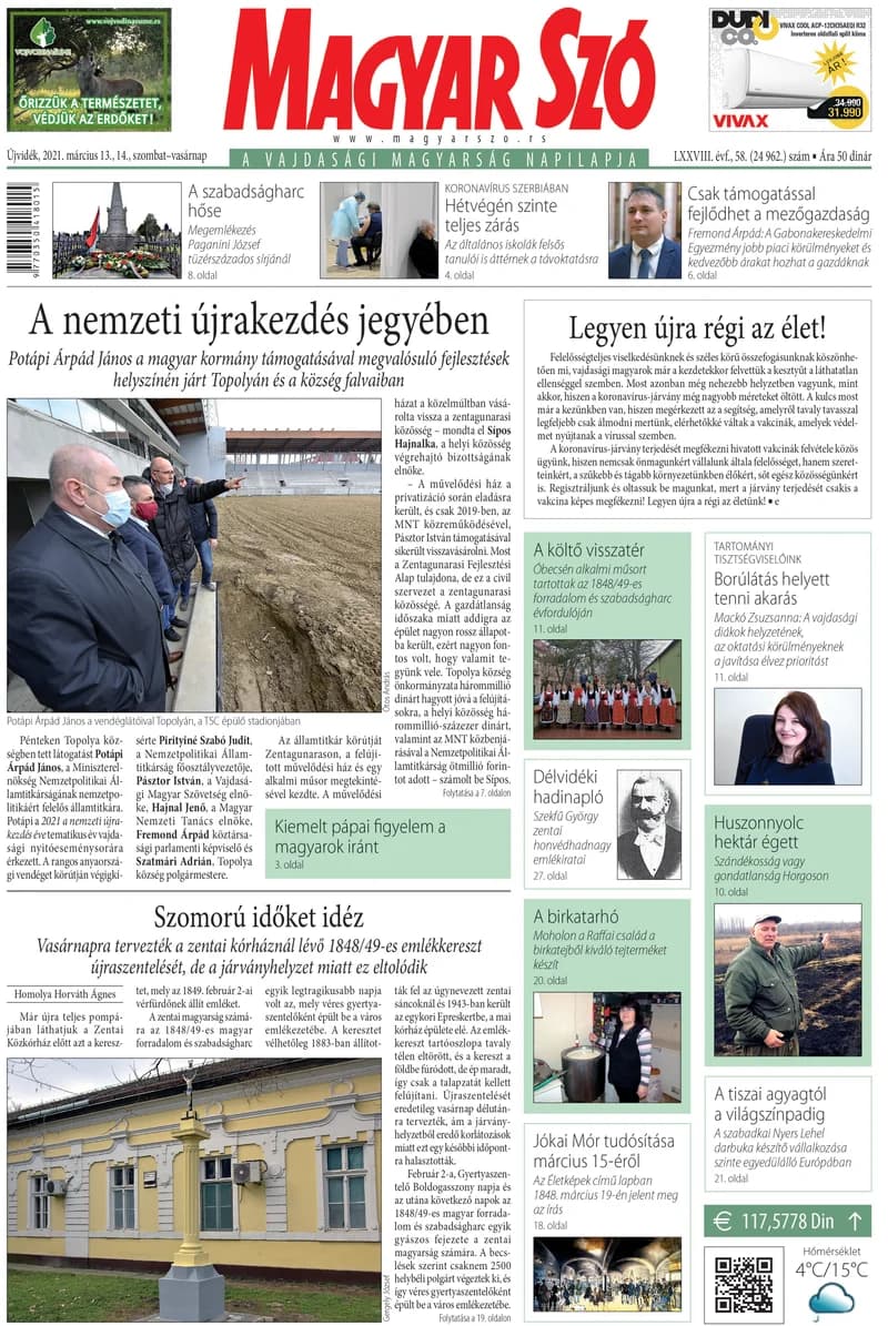 Magyar Szó, 78. évf. 2021. március 13. – 14. 58. sz. 1–32. oldal